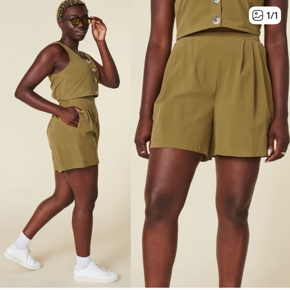 WAYRE |‎ Limited Edition Travel Pocket Flow Shorts In Plant Olive Green XS